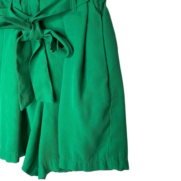 Reserved Eco Aware High Rise Paper Bag Belt Shorts Women’s US 4 Minimalist Green - Picture 4 of 12